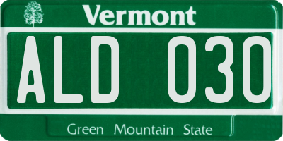 VT license plate ALD030