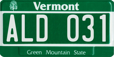 VT license plate ALD031
