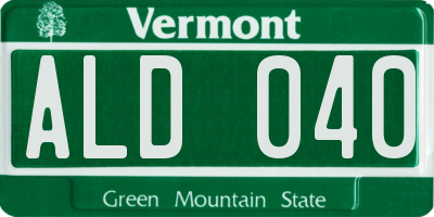VT license plate ALD040