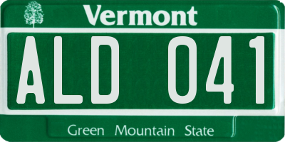VT license plate ALD041