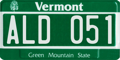 VT license plate ALD051