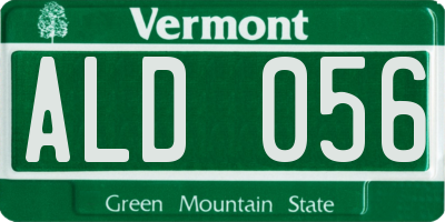 VT license plate ALD056