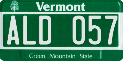 VT license plate ALD057