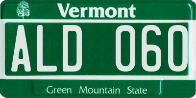 VT license plate ALD060