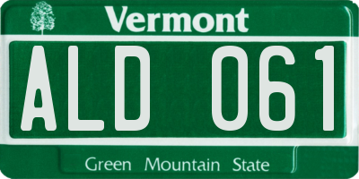 VT license plate ALD061