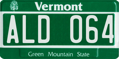 VT license plate ALD064