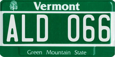 VT license plate ALD066