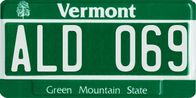 VT license plate ALD069