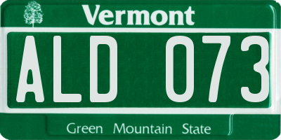 VT license plate ALD073