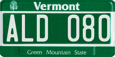 VT license plate ALD080