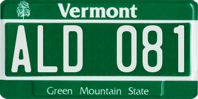 VT license plate ALD081