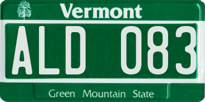 VT license plate ALD083