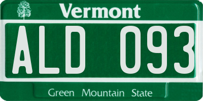 VT license plate ALD093