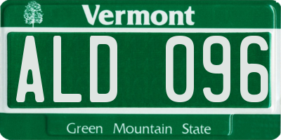 VT license plate ALD096