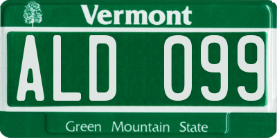 VT license plate ALD099