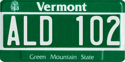 VT license plate ALD102