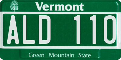 VT license plate ALD110