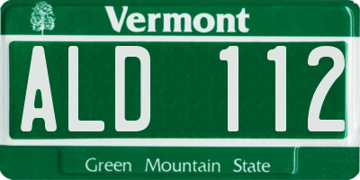 VT license plate ALD112