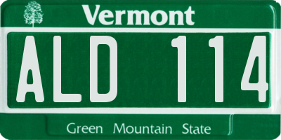VT license plate ALD114