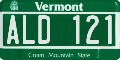VT license plate ALD121