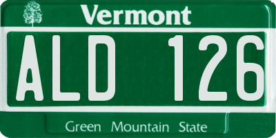 VT license plate ALD126