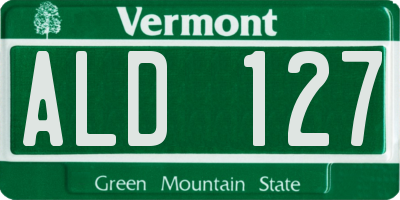 VT license plate ALD127