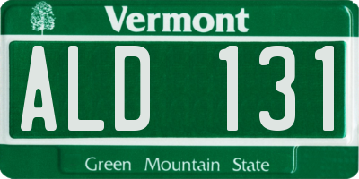 VT license plate ALD131