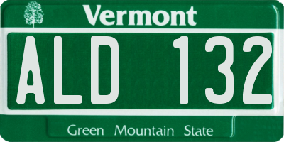 VT license plate ALD132
