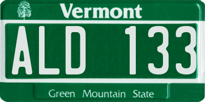 VT license plate ALD133