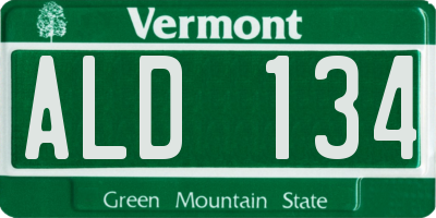 VT license plate ALD134