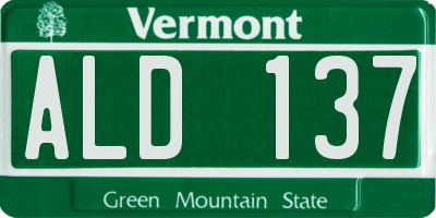 VT license plate ALD137