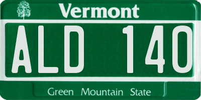 VT license plate ALD140