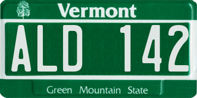 VT license plate ALD142