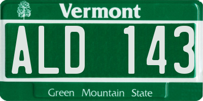 VT license plate ALD143