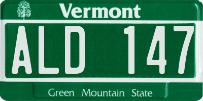 VT license plate ALD147