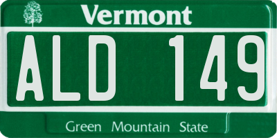 VT license plate ALD149