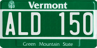 VT license plate ALD150
