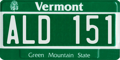 VT license plate ALD151