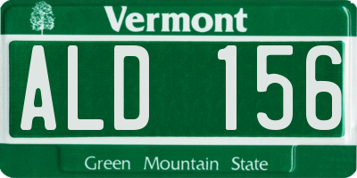 VT license plate ALD156
