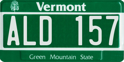 VT license plate ALD157