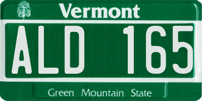 VT license plate ALD165