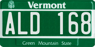 VT license plate ALD168