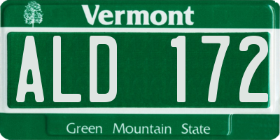 VT license plate ALD172