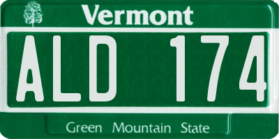 VT license plate ALD174