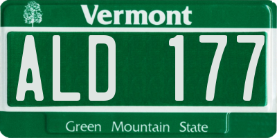 VT license plate ALD177