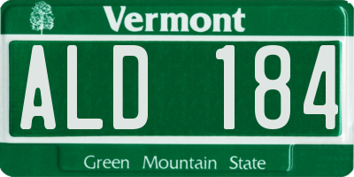 VT license plate ALD184