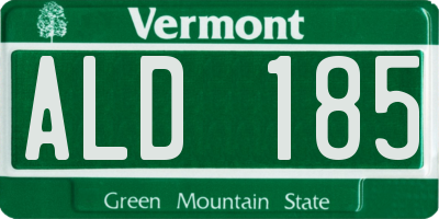 VT license plate ALD185