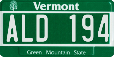 VT license plate ALD194