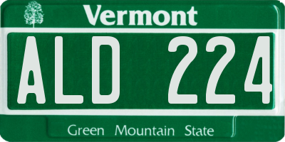 VT license plate ALD224