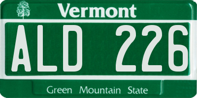 VT license plate ALD226